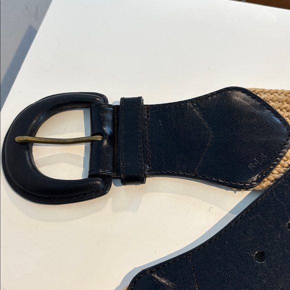 Ralph Lauren Womens tan wide Braided Leather Belt large buckle - Picture 11 of 14